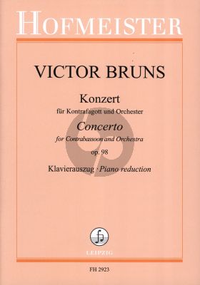 Bruns Konzert Op. 98 für Kontrafagott und Orchester (Klavierauszug)