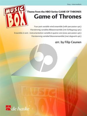 Djawadi Game of Thrones for Variable Wind Ensemble (with Percussion ad lib.) (Score/Parts) (arr. Filip Ceunen)