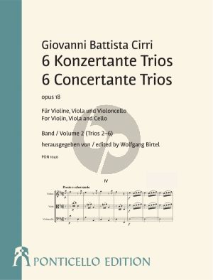 Cirri 6 Konzertante Trios Op.18 Band 2 (No. 4 - 6) Violine-Viola und Violoncello (Part./Stimmen) (Wolfgang Birtel)