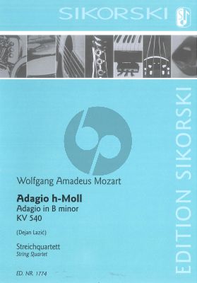 Mozart Adagio in B-minor for String Quartet (Score/Parts) (arr. Dejan Lazic)