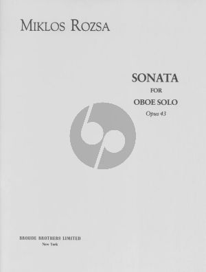 Rozsa Sonata Op. 43 (1987) Oboe Solo