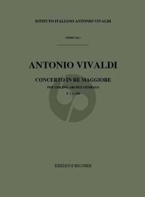 Vivaldi Concerto D Major Op.35 No.19 RV 212A (PV 165 / F.I 136) Violin and Orchestra Studyscore (fatto per la Solennita della Lingua di San Antonio)