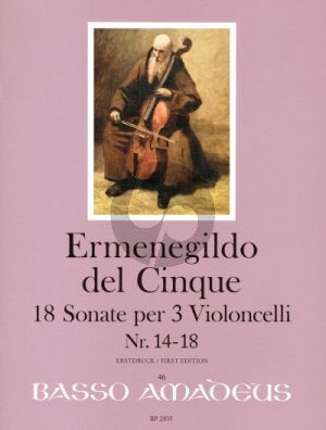 del Cinque 18 Sonate Band 4 No. 14 - 18 3 Violoncellos (Part./Stimmen) (Erik Harms)