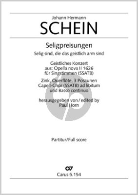 Schein Selig sind, die da geistlich arm sind SSATB-Bc Partitur (Paul Horn)