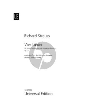 Strauss 4 Lieder Op. 27 TrV 170 Hohe Stimme und Klavier (Andreas Pernpeinter)