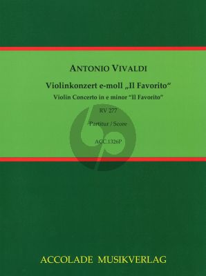 Vivaldi Konzert e-moll RV 277 (op. 11,2 / PV 106) Il Favorito Violine und Orchester (Partitur) (Bodo Koenigsbeck)