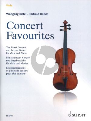 Concert Favourites for Viola and Piano (Edited by Wolfgang Birtel and Hartmut Rohde)