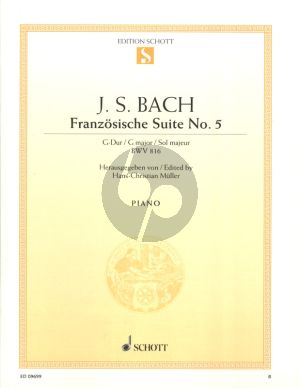 Bach Franzosische Suite No. 5 G-Dur BWV 816 fur Klavier (Herausgegeben von Hans Christian Muller)