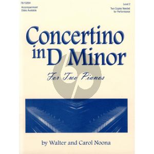 Noona Concertino d-minor for 2 Piano's Split-track Accompaniment CD