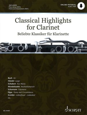 Classical Highlights for Clarinet and Piano (Book with Online Material) (Online Material Includes: Playalong (MP3) and Piano Accompaniment (DPF)) (Intermediate - Edited by Kate Mitchell)