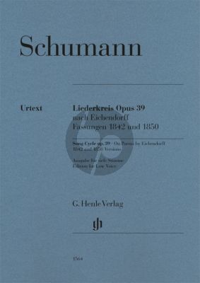 Schumann Liederkreis Op.39 nach Eichendorff, Fassungen 1842 und 1850 Tiefe Stimme und Klavier (Herausgegeben von Kazuko Ozawa) (Henle Urtext)