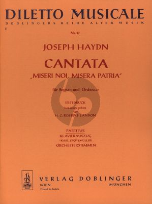 Haydn Miseri noi, misera patria Sopran und Orchester Partitur (H. C. Robbins Landon)