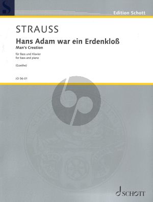 Strauss Hand Adam war eim Erdenkloss - Man's Creation for Bass and Piano