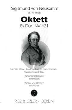 Neukomm Oktett Es-Dur NV 421 Flöte, Oboe, Klarinette, Fagott, Horn, Trompete, Violoncello, Kontrabass (Part./Stimmen)