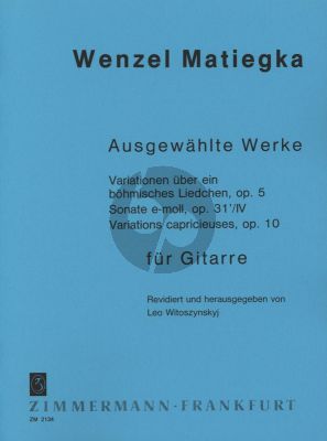 Matiegka Ausgewählte Werke für Gitarre (Leo Witoszynskyj)