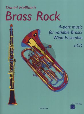 Hellbach Brass Rock 4-Part Music for Brass/Wind Ensemble Score and Parts Book with Cd