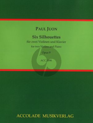 Juon 6 Silhouettes Op.9 fur 2 Violinen und Klavier