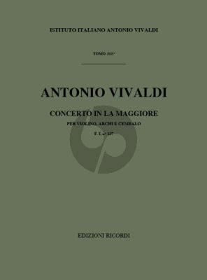 Vivaldi Concerto A-major RV 353 Violin-Strings and Bc (Full Score) (Gian Francesco Malipiero) Nabestellen