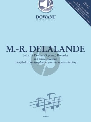 Delalande Suite for Descant (Soprano) Recorder and Bc (Book with Audio online) (Dowani)