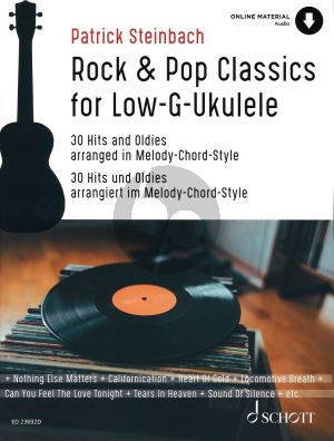 Rock & Pop Classics for "Low G"-Ukulele (Book with Online Audio) (30 Hits and Oldies arranged in Melody-Chord-Style) (Arranged by Patrick Steinbach)