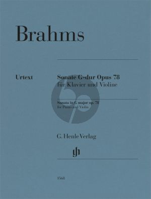 Brahms Violin Sonata G-Major Op.78 for Violin and Piano (Editor: Bernd Wiechert / Fingering: Martin Helmchen / Fingering and bowing for Violin: Frank Peter Zimmermann)