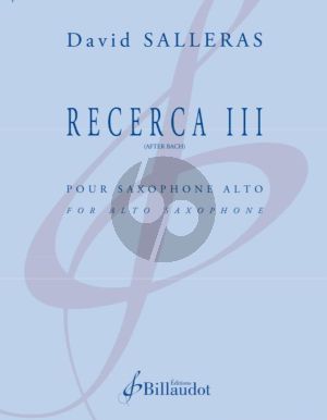 Salleras Recerca III Saxophone alto seul (after Bach)