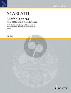 Scarlatti Sinfonia terza F-major Treble Recorder, Strings and Harpsichord (Score/Parts) (edited by Layton Ring)