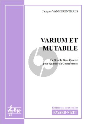 Vanherenthals Varium et Mutabile Double Bass Quartet Score and Parts