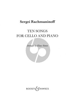 Rachmaninoff Ten Songs for Cello and Piano (Score and Part) (Arranged by Klaus Simon - Cello Part Edited by Philipp Schiemenz)