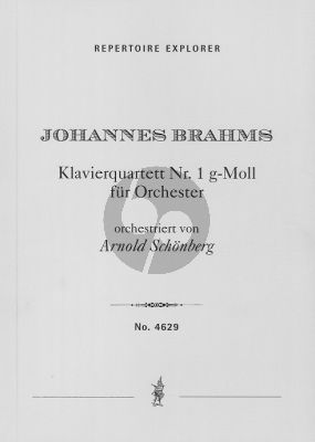 Brahms Piano Quartet in G minor Op.25 for Orchestra, orchestrated by Arnold Schönberg Score