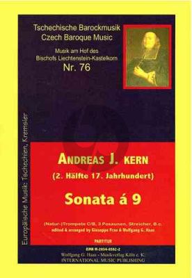 Kern Sonata a 9 fur (Natur-)Trompete (C/ B), 3 Posaunen, Streicher und Bc Partitur und Stimmen