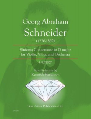 Schneider Sinfonia Concertante in D major for Violin, Viola, and Orchestra edition for Viola and Piano (Edited by Kenneth Martinson) (Urtext)