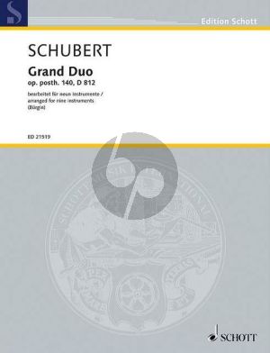 Schubert Grand Duo Op. Post.140 D 812 fur Nonett (Flöte, Oboe, Klarinette in B, Fagott, Horn in F, Violine, Viola, Violoncello, Kontrabass) (Part./Stimmen) (Arrangiert von Gabriel Burgin)