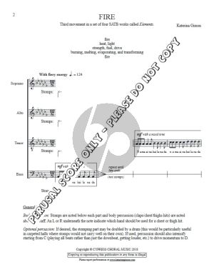 Gimon Fire (from Elements Mvt 3) for SATB