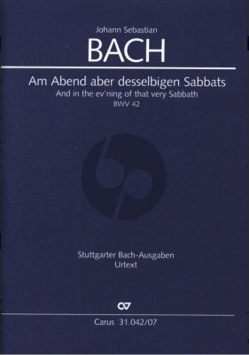 Bach Kantate BWV 42 Am Abend abr desselbigen Sabbats Soli SATB, Coro SATB, 2 Ob, Fag, 2 Vi, Va, Bc Studienpartitur (Kantate zum Sonntag Quasimodogeniti) (Herausgeber Felix Loy)