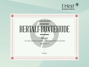 Buxtehude Sonata BuxWV Anh. 5 Orgel und Viola da Gamba (herausgegeben von Thomas Fritzsch und Harald Vogel)