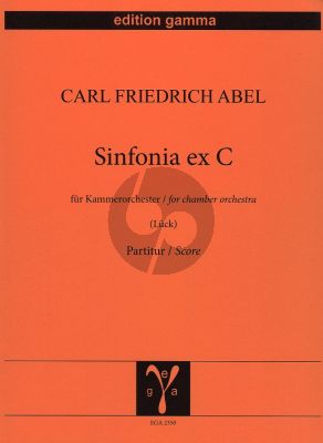 Abel Sinfonia ex C for Chamber Orchestra Partitur / Full Score