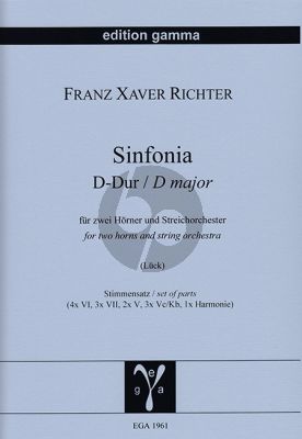 Richter Sinfonia D-Dur für 2 Hörner und Streichorchester Stimmensatz (Rudolf Lück)
