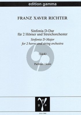 Richter Sinfonia D-Dur für 2 Hörner und Streichorchester Partitur (Rudolf Lück)