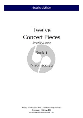 Ticciati 12 Concert Pieces Vol.1 Cello and Piano