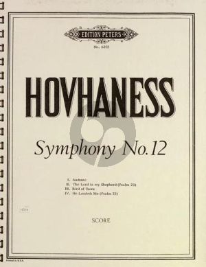 Hovhaness Symphony No. 12 Op. 188 (Choral) Mixed Voices and Orchestra Score
