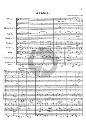 Bargiel Adagio Op.38 for Violoncello and Orchestra Study Score