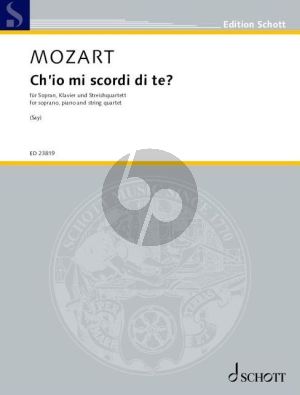 Mozart Ch'io mi scordi di te? Soprano-Piano and Orchestra (Version for Soprano, Piano and String Quartet (Score/Parts) (transcr. by Fazil Say)
