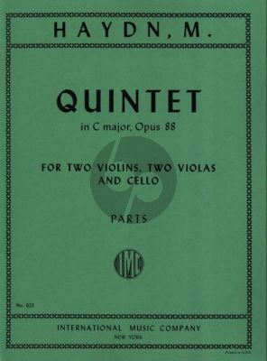 Haydn Quintetto in C Major Op.88 for 2 Violins, Viola and 2 Violoncellos Set of Parts