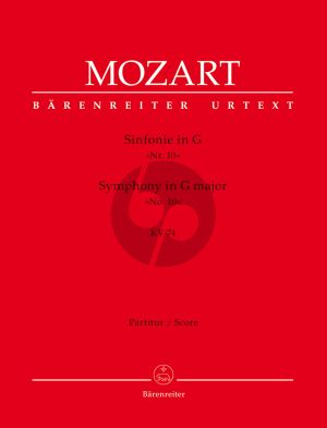 Mozart Symphony No.10 in G major KV 74 for Chamber Orchestra Full Score