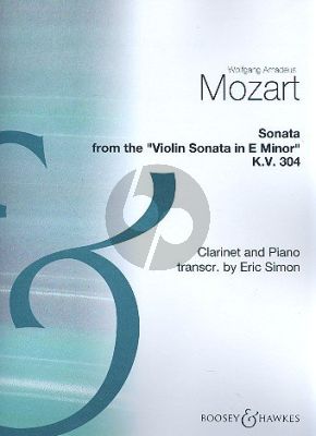 Mozart Sonata from the "Violin Sonata in E Minor" KV 304 for Clarinet and Piano (arr. Eric Simon)