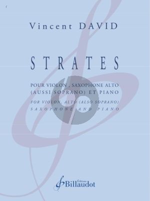 David Strates pour Violon-Saxophone alto (ou Soprano) et Piano (Part./Parties)