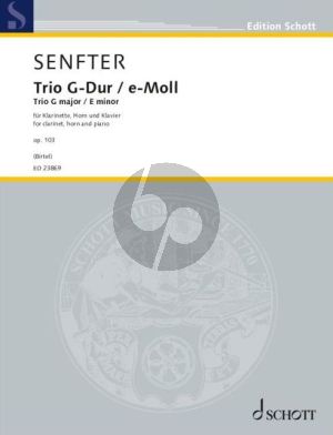 Senfter Trio G-major / E-minor Op. 103 for Clarinet in Bb, Horn in F and Piano (Score/Parts) (edited by Wolfgang Birtel)