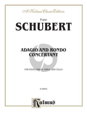 Schubert Adagio & Rondo Concertante F-major D.487 for Piano, Violin, Viola, and Violoncello - Score and Parts