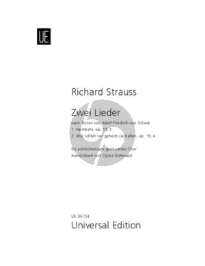 Strauss 2 Lieder nach Texten von A.F.v. Schack für SSAATTBB a cappella